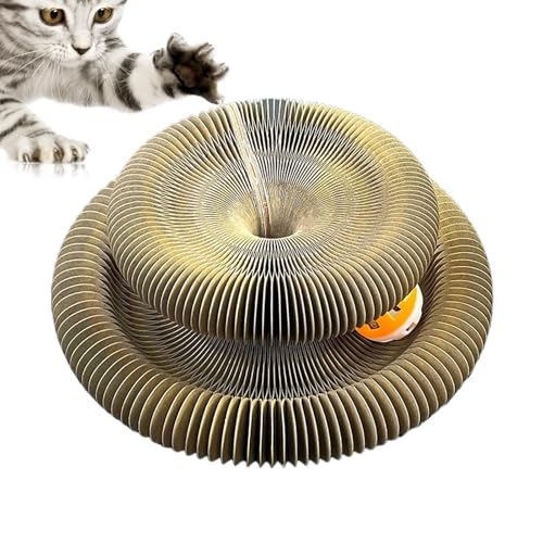 Katzenkratzbrett, interaktives Katzenspielzeug | Katzenkratzbaum, Katzenspielzeug mit Glocke | Einziehbares Katzen-Akkordeon-Spielzeug-Kratzbrett für den Innenbereich zum Schleifen der Krallen Katzenkratzbrett, interaktives Katzenspielzeug | Katzenkratzbaum, Katzenspielzeug mit Glocke | Einziehbares Katzen-Akkordeon-Spielzeug-Kratzbrett für den Innenbereich zum Schleifen der Krallen von Generic
