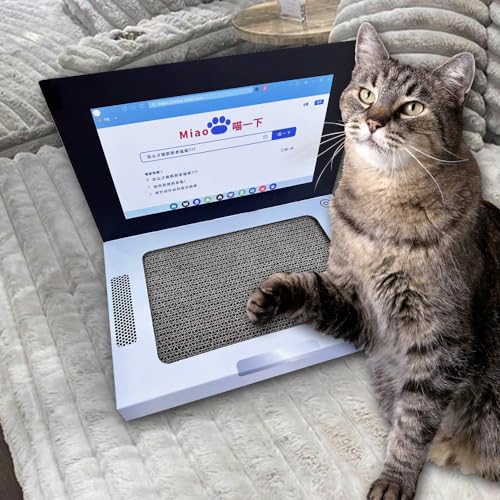 Katzenkratzer, Laptop-Kratzer, Katzenkratzpad mit Maus, interaktives Spielzeug, faltbares Katzenbett, Kätzchen-Krallenschärfer von Generic