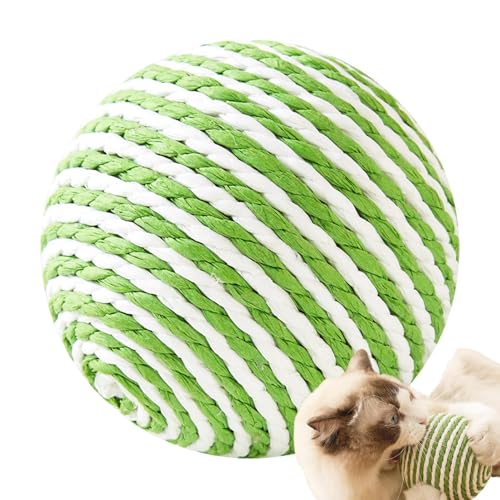 Katzenkratzer Sisal - Katzenkratzball | Mehrzweck-Katzenspielzeug Sisalball mit Glocke | Sisal-Kratzball, Katzenschleifkrallenball, Katzenballspielzeug, interaktives Haustierspielzeug von Generic