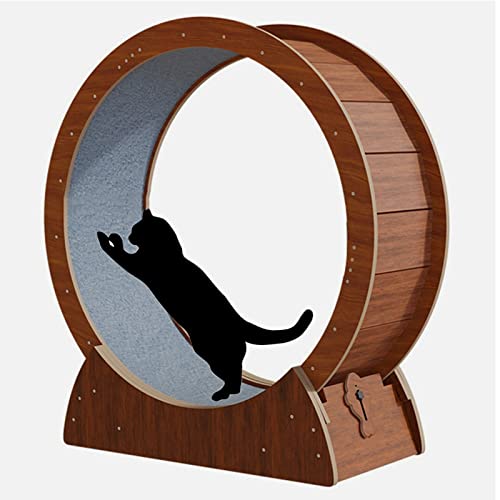 Katzenlaufrad Hochleistungs-Katzenlaufradübung, Katzenlaufband – Kaffeefarbe, Stabiles Katzenriesenrad zum Abnehmen von Katzen, Haustierspielzeug im Hamsterradstil (Größe: 100 cm/39,4 Zoll) von Generic