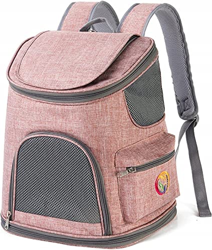 Katzenrucksack, Reiserucksack Haustierrucksäcke Haustiertrage Atmungsaktiv, Haustier Rucksäcke für Hunde und Katzen, Hunderucksack, Tragetasche, Tragerucksack, Tierrucksack, ROSA von Generic