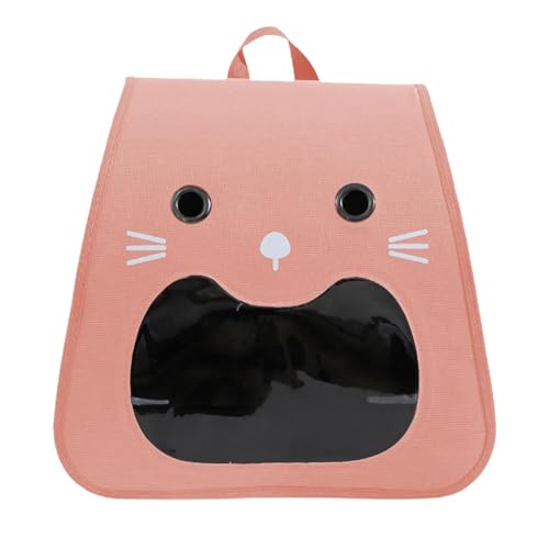 Katzenrucksack – weiche Katzentragetasche, atmungsaktive Katzentrage | Tragbare Katzen-Reisetasche mit mehreren Belüftungsöffnungen, Haustier-Tragetasche für kleine Katzen, Hunde, 35 x 31 x 29 cm, Rot von Generic