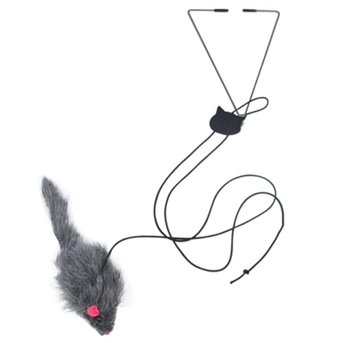 Katzenspielzeug Maus zum Aufhängen an der Tür – interaktives Katzenspielzeug aus Plüsch, einziehbar, mit verstellbarer Schnalle, Funny Cat Toy Rope Play Supplies für Katzen und Kätzchen im von Generic