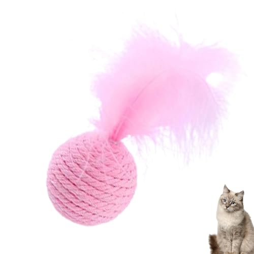 Katzenspielzeugball mit Feder,Katzenball mit Feder | Interaktiver Kauball für Haustiere | Katzen-Federball-Kätzchen-Trainingsspielzeug für Übung, Verfolgungsjagd und Unterhaltung Katzenspielzeugball mit Feder,Katzenball mit Feder | Interaktiver Kauball für Haustiere | Katzen-Federball-Kätzchen-Trainingsspielzeug für Übung, Verfolgungsjagd und Unterhaltung von Generic
