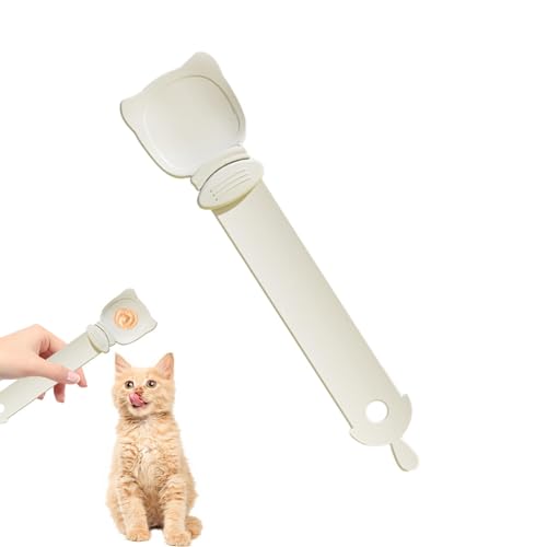 Katzenstreifenfutterautomat,Snack Scoop Futterlöffel Strip Extruder für Katzen und Hunde | Lebensmittellöffel, Katzenstreifenquetscher, sicher und einfach zu verwenden für Wasser, Snacks und Flüssigke von Generic