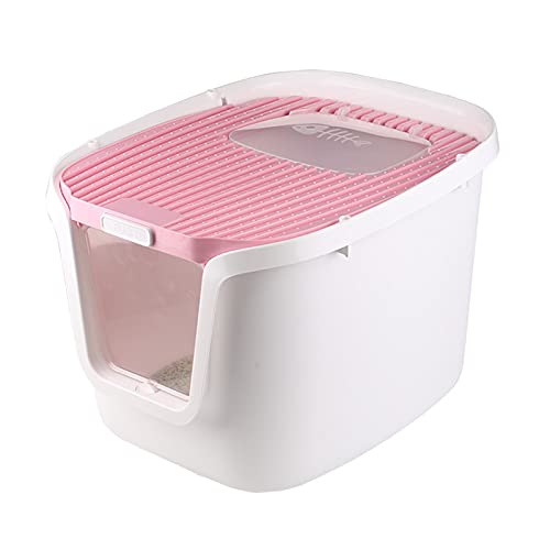 Katzentoilette Katzentoilette mit Katzentoilette mit Katzenstreuschaufel mit Katzenstreuschaufel Großes wasserdichtes geschlossenes Katzentöpfchen Geeignet für 12,5 kg Katzentoilette (Farbe: Rosa) von Generic