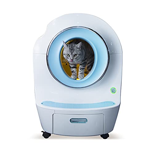 Katzentoilette Smart Cat Litter Box Elektrische automatische Katzentoilette Großes kugelförmiges Lager Geräuscharme Katzentoilette 9L Katzenstreukapazität, geeignet für Katzen innerhalb von 33Lbs Haus von Generic