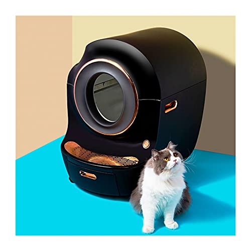 Katzentoilette Smart Cat Litter Box Elektrische automatische Katzentoilette Großes kugelförmiges Lager Geräuscharme Katzentoilette 9L Katzenstreukapazität, geeignet für Katzen innerhalb von 33Lbs Haus von Generic