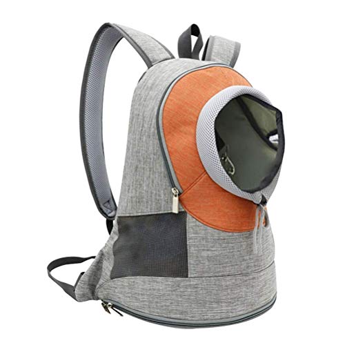 Katzentragetasche Hund Reisetaschen Haustier Tragbare Welpentrage Atmungsaktiv Outdoor Haustier Tragetasche Rucksack (Farbe: Orange, Größe: Large), Packbarer Ultraleichter Rucksack von Generic