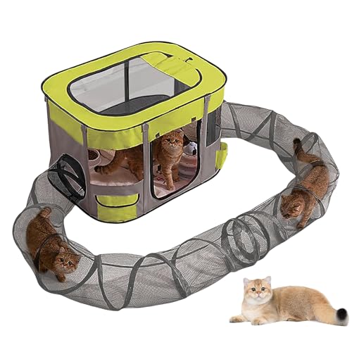 Katzentunnel für den Außenbereich, Laufgitter-Tunnel, Katze, Haustier-Tunnelgehege, Spielplätze, tragbares Netzzelt, einfacher Aufbau, geräumiger Kätzchen-Spielplatz für Garten, Rasen, Hof Katzentunnel für den Außenbereich, Laufgitter-Tunnel, Katze, Haustier-Tunnelgehege, Spielplätze, tragbares Netzzelt, einfacher Aufbau, geräumiger Kätzchen-Spielplatz für Garten, Rasen, Hof von Generic