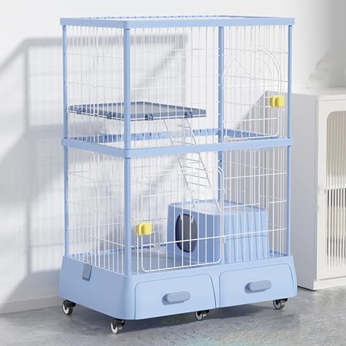 Katzenzaun Für den Innenbereich mit Katzentoilette, Zum Selbermachen für 1–3 Katzen, Kaninchen Meerschweinchen Welpen Frettchen Chinchillas Und Andere Kleintierkäfige(Blue,94 * 64 * 125cm) von Generic