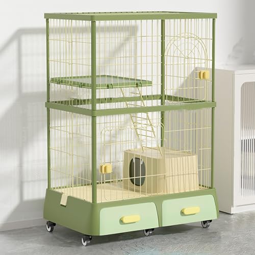 Katzenzaun Für den Innenbereich mit Katzentoilette, Zum Selbermachen für 1–3 Katzen, Kaninchen Meerschweinchen Welpen Frettchen Chinchillas Und Andere Kleintierkäfige(Green,94 * 64 * 125cm) von Generic