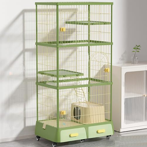 Katzenzaun Für den Innenbereich mit Katzentoilette, Zum Selbermachen für 1–3 Katzen, Kaninchen Meerschweinchen Welpen Frettchen Chinchillas Und Andere Kleintierkäfige(Green,94 * 64 * 178cm) von Generic