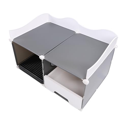 Kitty Drawer Potty, Geschlossene Katzentoiletten mit Seitenzäunen für zu Hause (Grey) von Generic