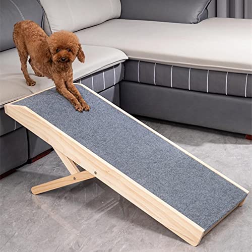 Klappbare Hundetreppe für hohe Betten/Couch, 15 18 20 Zoll hoch, Holz-Haustierrampe für kleine, mittelgroße und große Hunde, verstellbare Höhe und Teppichzugang, von Generic