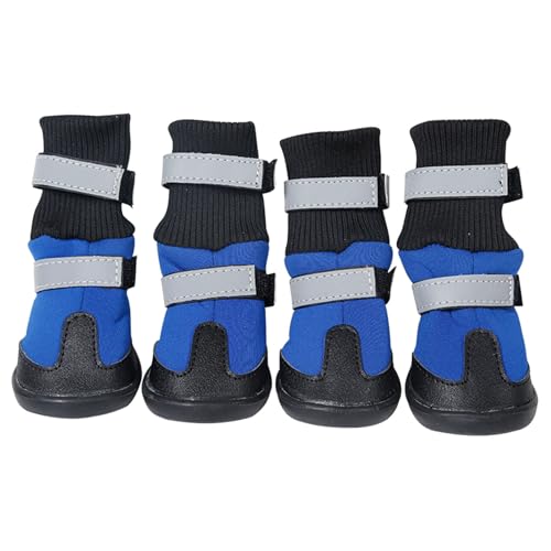 Klassische Lange Hundeschuhe für große Hunde mit goldenem Haar, Schuhe für große Hunde, tragen Schneestiefel FVL462 (Blue, S) von Generic