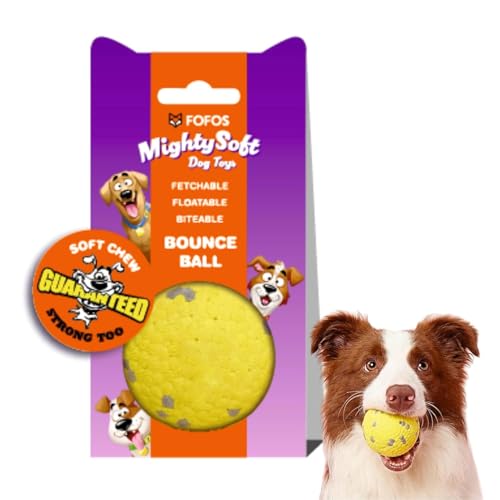 Kleine und große Hunde (5–40 kg), große Elastizität, leicht, sanft zu Zähnen und Zahnfleisch, schwimmt auf Wasser, langlebiges Spielzeug für alle Hunderassen (Super Bounce Ball, Größe S, Gelb und von Generic