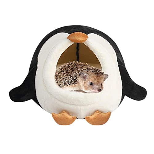Kleines Hamsterbett | Pinguin-Form- -Tier-Haustier-Nest-Höhle,Niedliches warmes Bett für Hamster, Plüsch-Hamster-Hausbett und Versteck-Tierbedarf von Generic