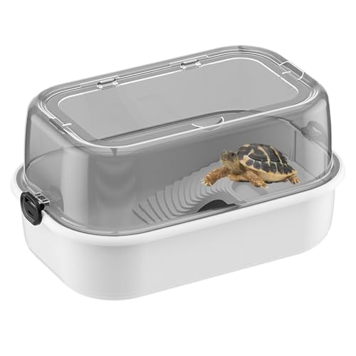 Kleines Schildkröten -Tank -Kit, Turtle Habitat Kit - Vollsicht Visuell aquatisches Schildkrötenkit,Bottomabfluss, Ackstufe, Multifunktionsbereich Lebensraum für Krabben, Krebsfisch von Generic