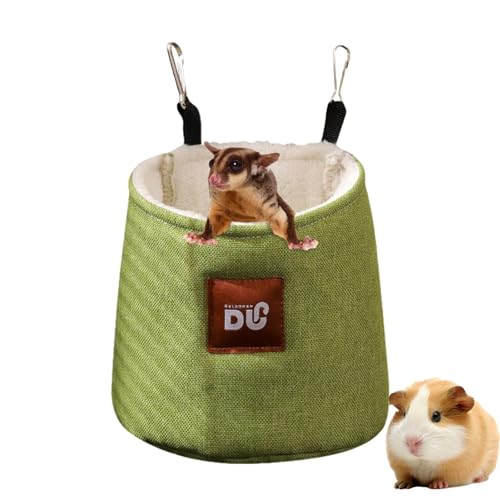 Kleintier-Hängematten-Bett – Tasche für kleine Tierkäfige, Plüsch, zum Aufhängen, Hamsterkäfig-Zubehör, Kleintierkäfig-Tasche, Lebensraum-Dekoration für Rennmäuse von Generic