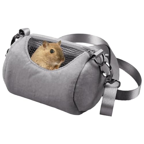 Kleintier-Tragetasche – Warmer Plüsch-Rucksack Für Hamster, Kleintier-Tragetasche | Hamster Outgoing Reise-Tragetasche Mit Netzfenster, Tragbarer Eidechsen-Vogel-Kaninchenkäfig Für Chinchilla-Igel von Generic