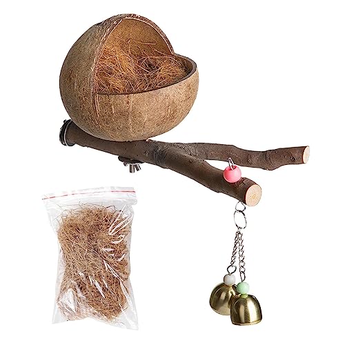 Kokosvogelhaus - Vogelhaus aus Kokosnuss, Vogelkäfig für Vögel mit Kokosnussschale | für Vögel und Wellensittiche, bequeme Box für Wellensittiche, Wellensittiche, Finken, Bell Kokosvogelhaus - Vogelhaus aus Kokosnuss, Vogelkäfig für Vögel mit Kokosnussschale | für Vögel und Wellensittiche, bequeme Box für Wellensittiche, Wellensittiche, Finken, Bell von Generic