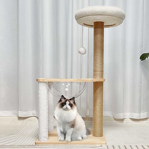 Kratzbaum für Wohnungskatzen, Katzenkratzbaum mit Bett, 90 cm großer Katzenturm für große Katzen, hölzernes Kätzchen-Katzenhaus, Spielkatzenturm mit Sisalüberzug von Generic