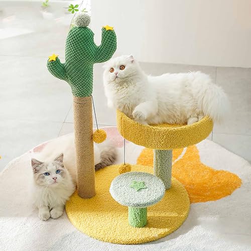 Kratzbaumturm, Katzenkratzbaum für Hauskatzen, mit supergemütlicher Sitzstange und interaktivem baumelndem Ball, ideal für Kätzchen und Katzen von Generic