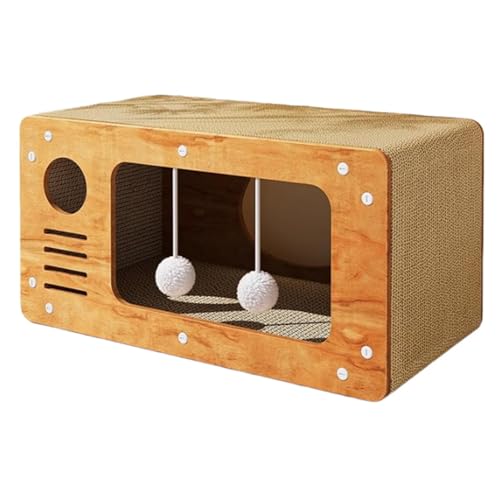 Kratzbox für Katzen, Haus mit Kratzbrett für Katzen, Kratzversteck für Katzen, Wellpappe, Katzenhaus, Kratzbrett, Bett von Generic