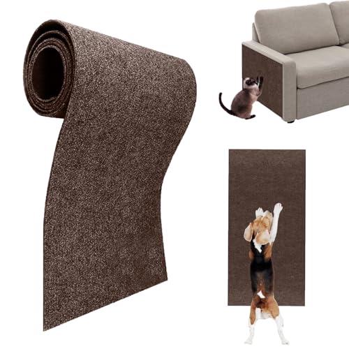 Kratzmatte für Katzen, Selbstklebend Kratzmatte Katze, DIY Trimmbarer Teppich Matte Pad Katzenkratzbretter, Kratzschutz Katzenkratzmatte für Schützt Teppiche Sofa Möbelschutz(braun,XL) von Generic