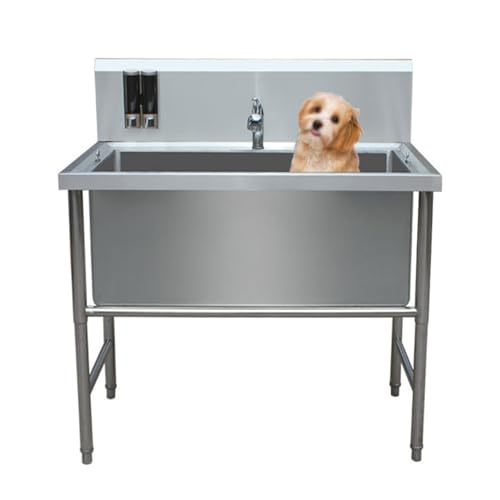 Küchenspüle Spüle Kitchendog Bath Station, professionelle Edelstahl-Pflegewanne, Hundewaschstation für zu Hause, Haustierpflegestation (120 cm / 47,2 Zoll) von Generic