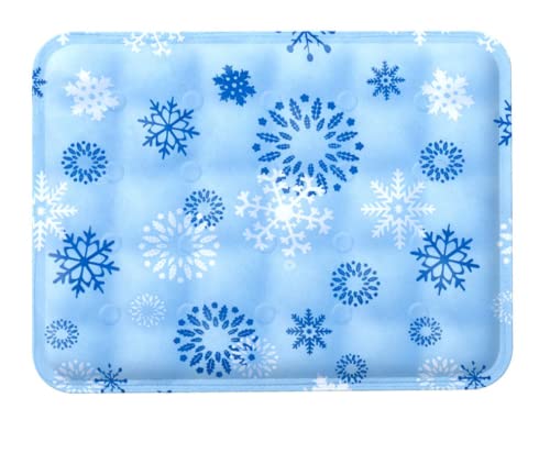 Kühlmatte Hund Kühlmatte Für Hunde Pet Ice Pad Gel Soft Ice Pad Hundematte Cat Ice Nest Isomatte Cooling Pad Sommer Auto Kissen, Blue Snowflake, 30 * 40cm von Generic