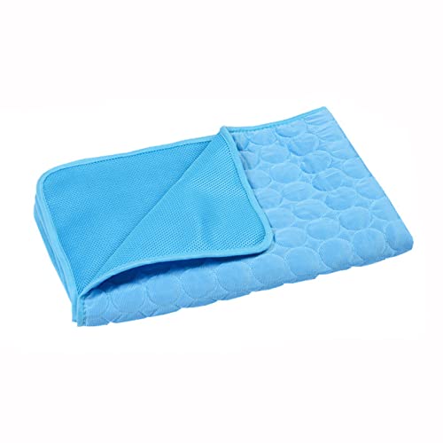 Kühlmatte Hund Kühlmatte Für Hunde Sommerkühlung Haustiermatte Kühlung EIS Seide Kühlmatte Kätzchen Zwinger Kühlmatte Atmungsaktives Kühlkissen, Blau, M (60 * 50cm) von Generic