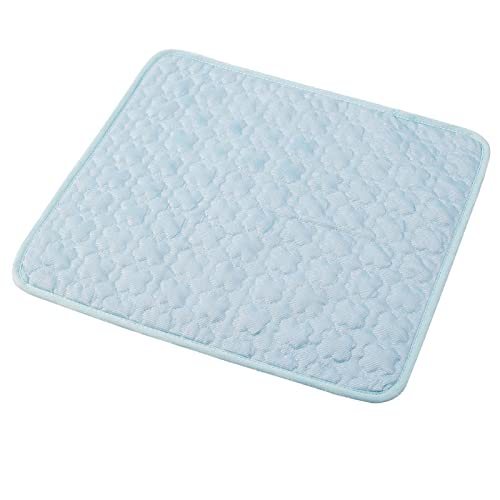 Kühlmatte Hund Kühlmatte Für Hunde Summer Cooling Pet Pad Cooling Ice Silk Cooling Mat Kitten and Dog Zwinger Cooling Mat Atmungsaktives Kühlpad, Four Leaf Light Blue, L (70 * 55cm) von Generic