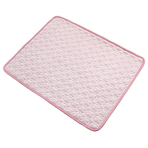 Kühlmatte Hund Kühlmatte Für Hunde Summer Cooling Pet Pad Cooling Ice Silk Kühlmatte, Kühlmatte Für Kätzchen Und Zwinger, Atmungsaktive Kühlmatte, Four Leaf Pink, M (60 * 50cm) von Generic