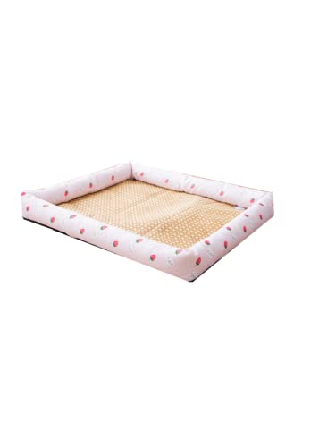 Kühlmatte Hund Kühlmatte Für Hunde Zwinger Summer Cool Nest Four Seasons Universal-katzenmatte Nest Hundematte Katzennest Summer Small Dog Pet Supplies, Strawberry, M von Generic