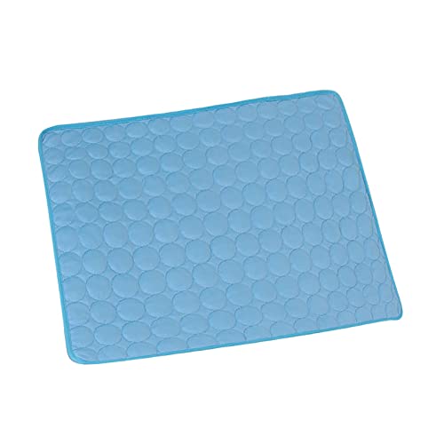 Kühlmatte für Hunde, Eisseide, Sommer, Haustier, selbstkühlende Matten, waschbar, tragbar, hält kühl, Pad für Hunde, Katzen, Haustiere Katzenklo Hundeklo (Blue, S) von Generic