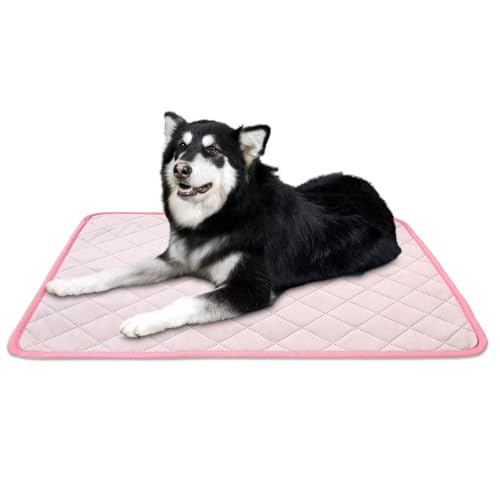 Kühlmatte für Hunde Katzen 150X100CM, Haustiere Kältematte Cooling Mat Dog Eismatte Selbstkühlende Ice-Silk Matte Kühldecke Hundedecke Kisten Betten Hundehütten XS-XXL (1 Pink,70X55CM) von Generic