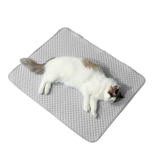 Kühlmatte für Hunde Katzen 60X45CM, Haustiere Wabengitter Kältematte Cooling Mat Dog Eismatte Selbstkühlende Matte Kühldecke Hundedecke Kisten Betten Hundehütten (Grau,60X45CM) von Generic