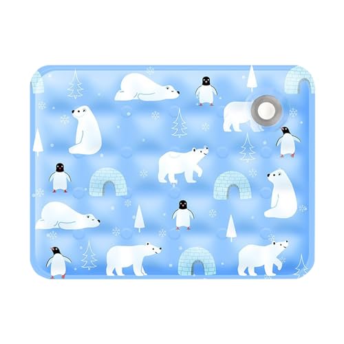 Kühlmatte für Hunde Katzen 60X90CM, Haustiere Kältematte Cooling Mat Dog Eismatte Selbstkühlende Cool Down Matte Kühldecke Hundedecke Betten Hundehütten (Pinguin,50X60CM) von Generic