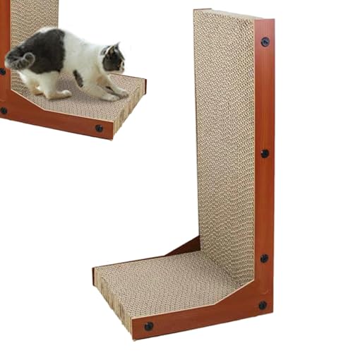 L-förmiger Katzenkratzer - L-Form Kratzmatte aus Karton für Katzen, doppelseitiger vertikaler Kratzbaum für Indoor-Katzen für Wohnzimmer, Balkon, Arbeitszimmer, Schlafzimmer von Generic