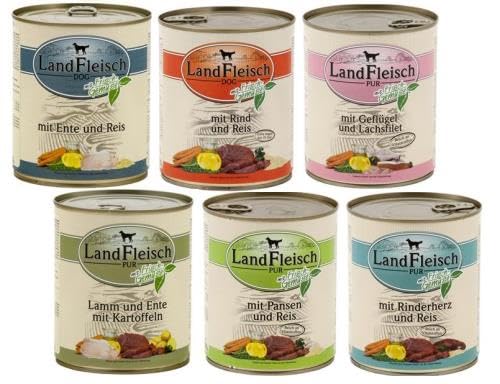 Landfleisch Dog Adult 24 x 400 g Dosen max. 5 Sorten wählbar Hundefutter von Generic