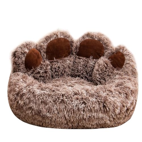 Lange Plüsch-Hundebetten, Katzenhütte, Warmes, Weiches Winternest, Ganzjahres Universal Haustiersofa in Übergröße (Farbe : Coffee, Größe : L80*80 * 42cm) von Generic