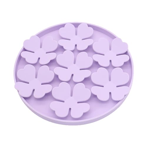 Leckpad für Hunde | Erdnussbutter Slow Feeder Bowl | Puzzle Feeder mit Saugnäpfen, erhöhtes Blumendesign für Wasser, Joghurt, Nassfutter, Trockenfutter, Langeweile, Fellpflege, Haustiertraining, 7,87 von Generic