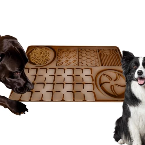 Leckpads für Hunde, Hundefutter-Essmatte | Leckende Slow-Feeder-Futter-Essmatte - Haustiere Baden Pflege Training Beruhigungsmatte für kleine, mittlere und große Katzen von Generic