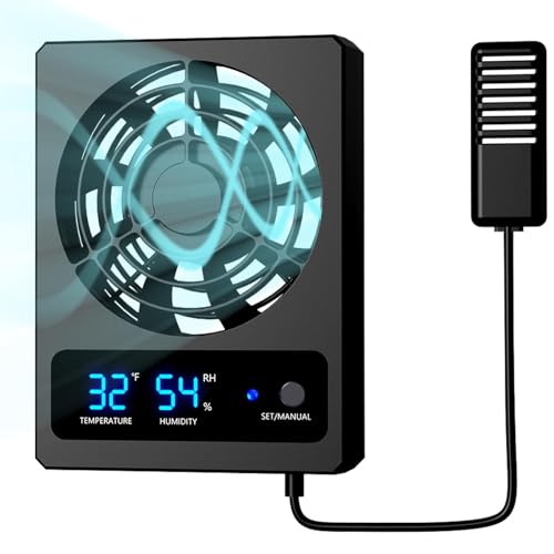 Lüfter, Zaun Lüfter für Reptilien, intelligenter Aquarium-Kühlventilator für Reptilien mit LED-Display, bequemer Entlüftungsventilator für stark, eliminiert OD von Generic