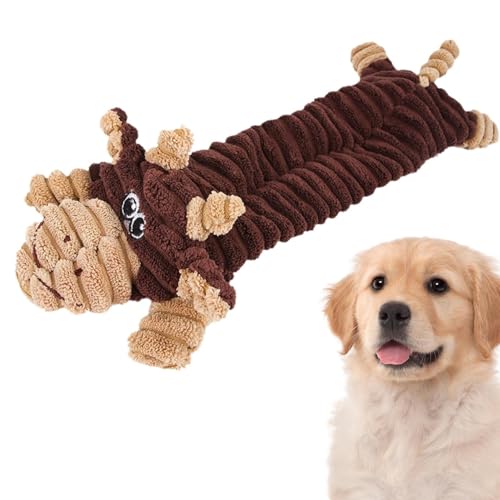 Luxuriöses Welpenspielzeug für Hunde Katze, quietschendes Plüsch-Hundespielzeug, Kauspielzeug für Welpen, mit niedlichem quietschendem Hundespielzeug (Braun, 36cm) von Generic