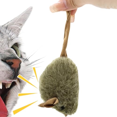 Mäusespielzeuge Für Katzen, Mäuse Für Katzen | Kitten Interactive Toy,Plüsch Interaktiver Kauen Fangen Spiel Mäuse Sicher Quietschen Für Innenkätzchen von Generic