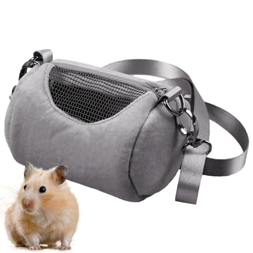 Meerschweinchen-Tragetasche für Hamster | Warme Plüsch-Reisetasche für kleine Tiere, Tragetasche für kleine Tiere mit Netzfenster, Käfig für Eidechsen, Vögel und Kaninchen von Generic