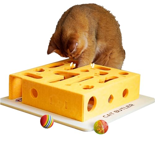 Mentale Stimulationsspielzeug für Katzen, interaktives Filz, Intelligenz-Labyrinthbox mit Ball, Kätzchen-Spender, Spielzeug, Haustierzubehör für kleine, große, mittelgroße Kätzchen, zum Üben Mentale Stimulationsspielzeug für Katzen, interaktives Filz, Intelligenz-Labyrinthbox mit Ball, Kätzchen-Spender, Spielzeug, Haustierzubehör für kleine, große, mittelgroße Kätzchen, zum Üben von Generic
